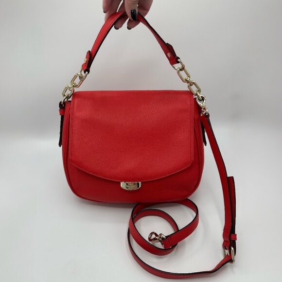 EUC Kate Spade Red Alecia Mulberry Street Messenger Top Handle Crossbody Bag - Picture 2 of 14